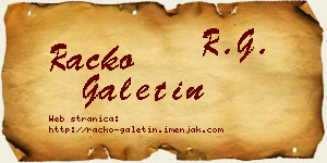 Racko Galetin vizit kartica